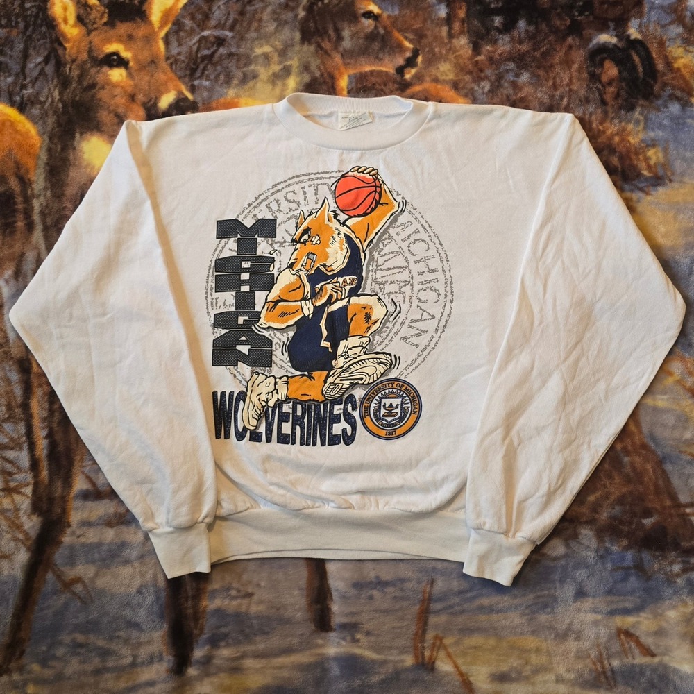 University of Michigan Wolverines Deadstock 90s 3D Vintage Crewneck Womens sz XL